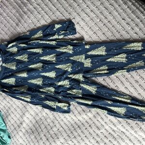 Kids Navy Blue Holiday Tree Pajama Set